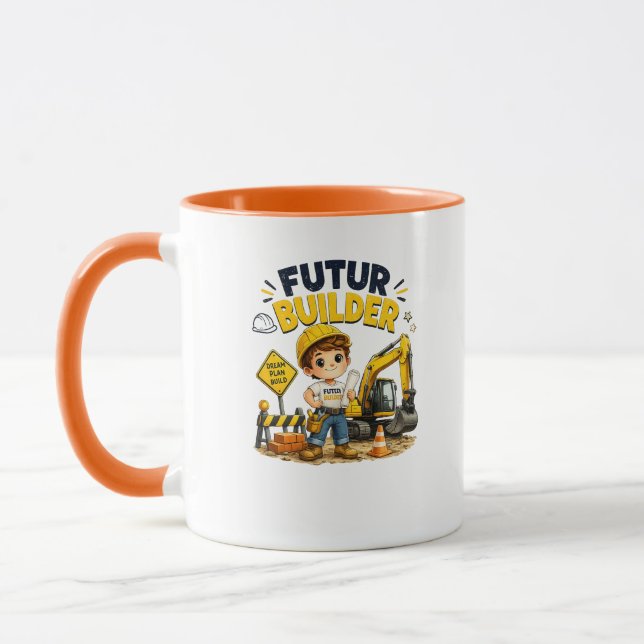 Future Builder Cute Construction Kid Mug (Left)