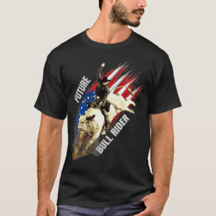 Future Bull Rider Gift Patriotic American Flag for T-Shirt