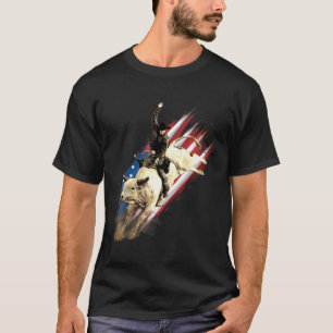 Future Bull Rider  Patriotic American Flag For Cow T-Shirt