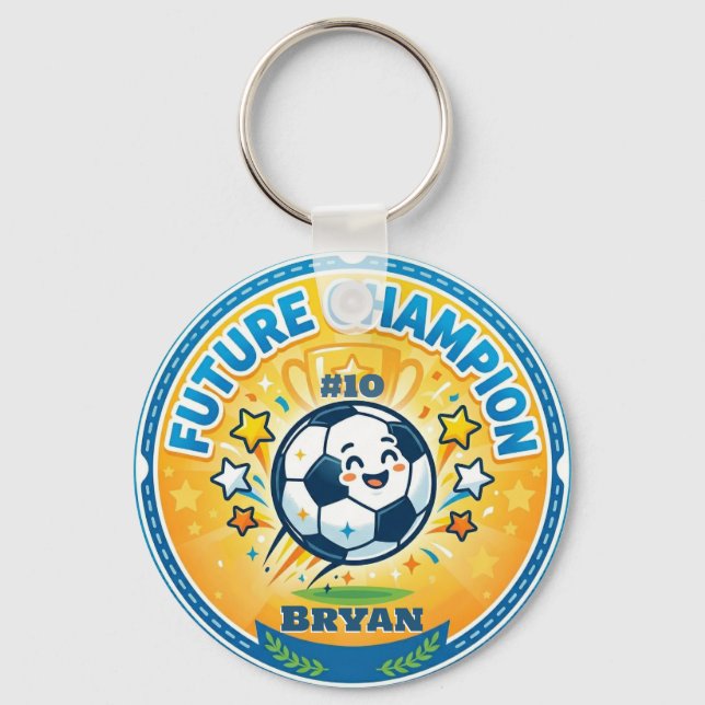 Future Champion Soccer Young Name & Player Number Key Ring (Front)
