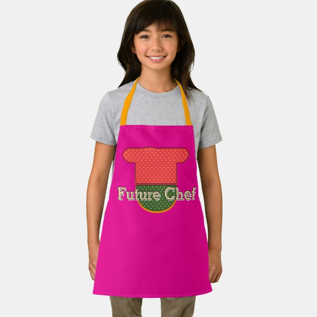 Future Chef Kids Hot Pink  Apron (Insitu)
