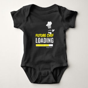 Future Chef Loading Black Funny Personalised Boy Baby Bodysuit