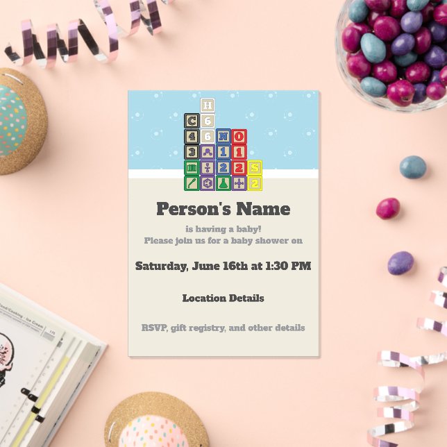 Future Chemist's Blocks Baby Shower Acrylic Invitations (Insitu (Celebration))