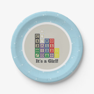Future Chemist's Blocks Baby Shower Paper Plates