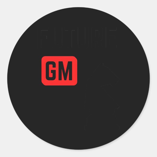 Future Chess Grandmaster Gm For Chess Players Classic Round Sticker (Front)
