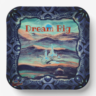 Future City of Light Dream Big Paper Plate