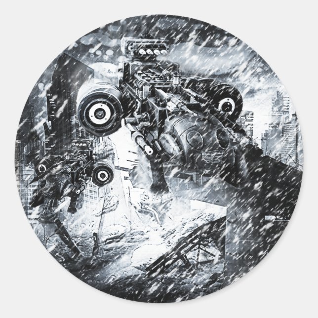 Future City Ruins Sticker (Front)