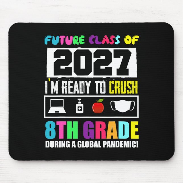 Future Cl Of 2026 8th Grade Funny Student Graduati Mouse Mat (Front)