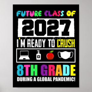 Future Cl Of 2026 8th Grade Funny Student Graduati Poster