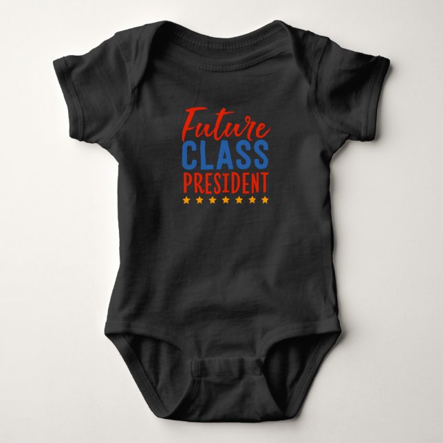 Future Class President School Uniform Running For Baby Bodysuit (Front)