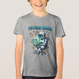Future Coder – Cute Robot Coding Design Tri-Blend Shirt