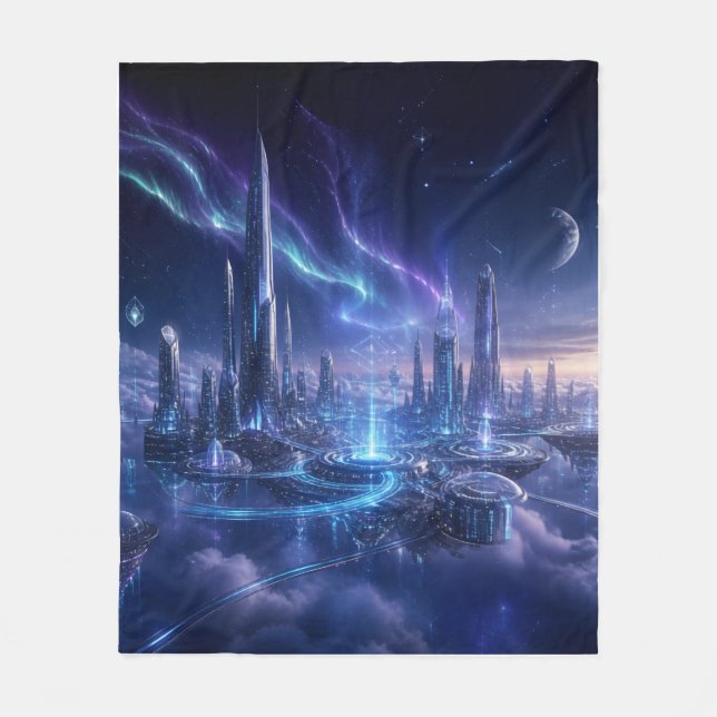 🌌 Future Comfort Fleece Blanket (Front)