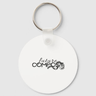 Future Compost With Worm (dark) Sticker Key Ring