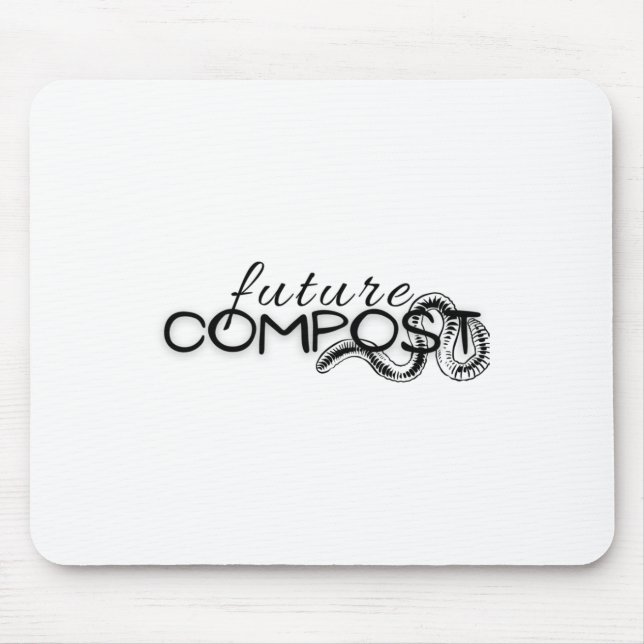 Future Compost With Worm (dark) Sticker  Mouse Mat (Front)