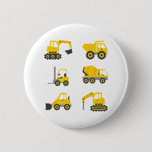 Future Construction Excavator operator Vehicles 6 Cm Round Badge