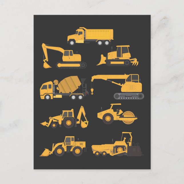 Future Construction Excavator operator Vehicles Postcard (Front)