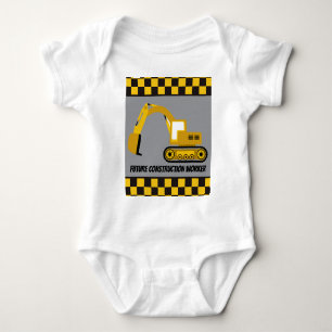 Future construction worker customisable boys baby bodysuit