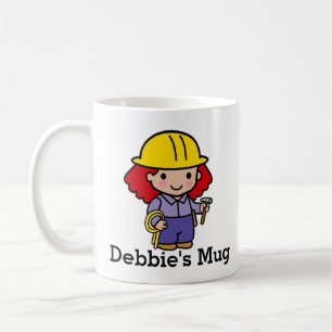 Future Contractor Girl with hammer and rope Coffee Mug