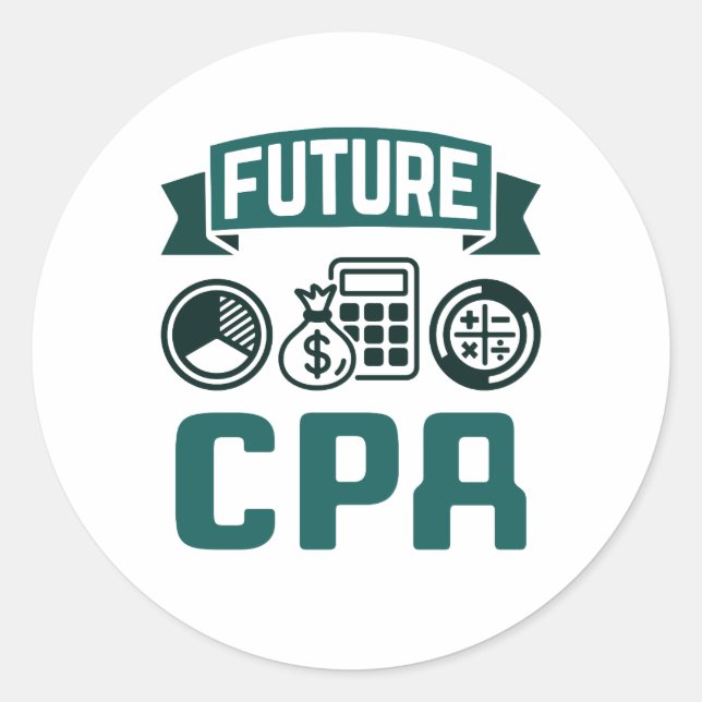 Future CPA Accounting Graduation Classic Round Sticker (Front)