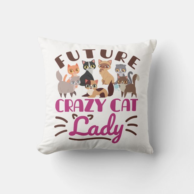 Future Crazy Cat Lady Cushion (Front)