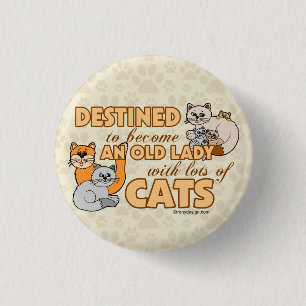 Future Crazy Cat Lady Funny Saying Design 3 Cm Round Badge