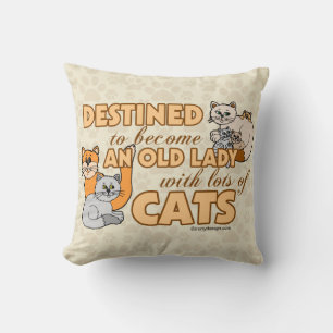 Future Crazy Cat Lady Funny Saying Design Cushion