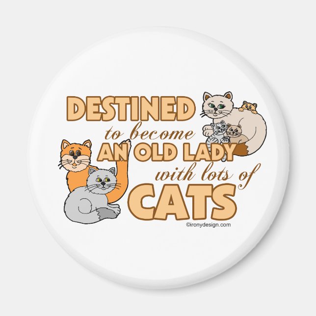Future Crazy Cat Lady Funny Saying Design Magnet (Front)