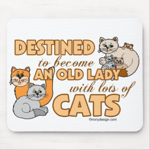 Future Crazy Cat Lady Funny Saying Design Mouse Mat