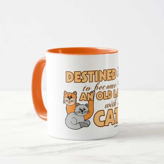 Future Crazy Cat Lady Funny Saying Design Mug (Front Left)