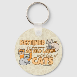 Future Crazy Cat Lady Funny Saying Key Ring