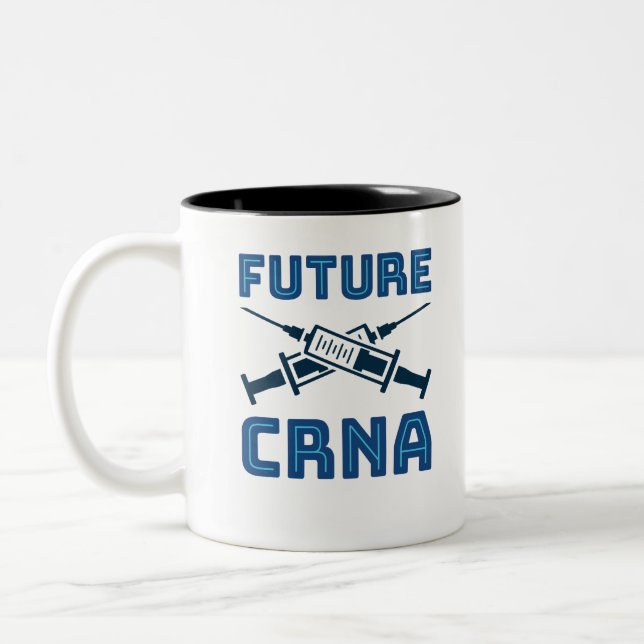 Future CRNA Nurse Anaesthetist Two-Tone Coffee Mug (Left)