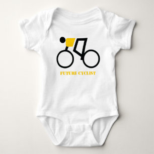 Future cyclist riding his bicycle custom baby bodysuit