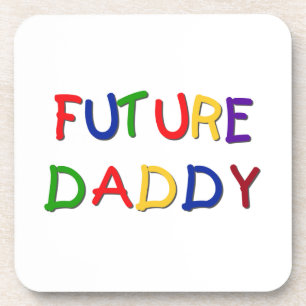 Future Daddy Primary Colours T-shirts and Gifts Coaster