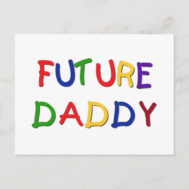 Future Daddy Primary Colours T-shirts and Gifts Postcard (Front)