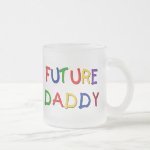 Future Daddy Primary Colours Tshirts and Gifts Frosted Glass Coffee Mug