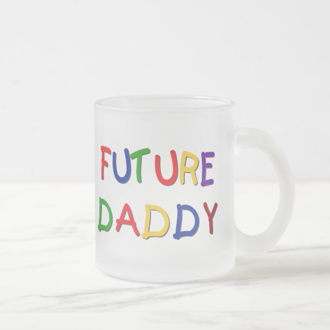 Future Daddy Primary Colours Tshirts and Gifts Frosted Glass Coffee Mug (Right)