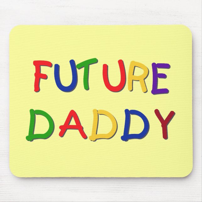 Future Daddy Primary Colours Tshirts and Gifts Mouse Mat (Front)