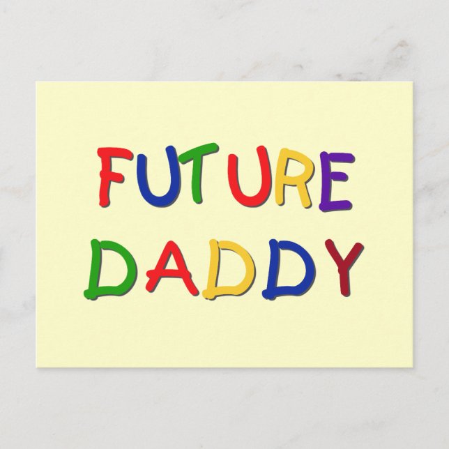Future Daddy Primary Colours Tshirts and Gifts Postcard (Front)