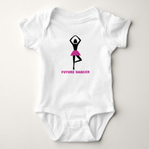 Future dancer, ballerina black, hot pink custom baby bodysuit
