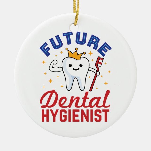 Future Dental Hygienist RDH Ceramic Tree Decoration (Front)