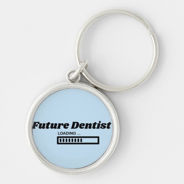 Future Dentist Loading Funny Round Keychain (Front)