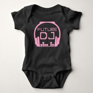 Future DJ Baby Girl Kids Deejay Disc Jockey Pink Bodysuit