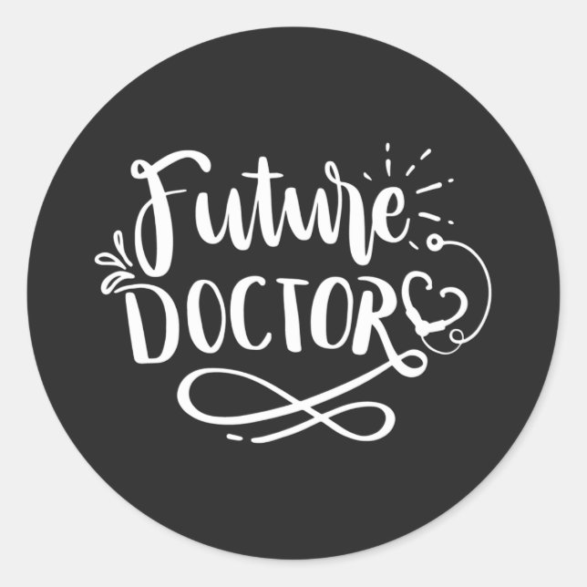 Future doctor  classic round sticker (Front)