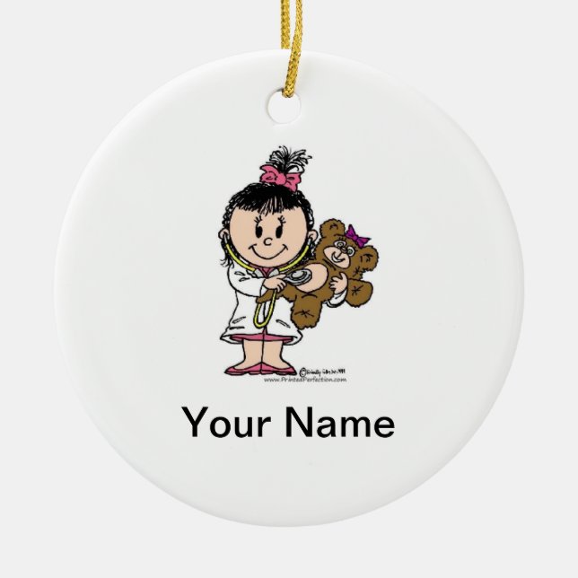 Future Doctor - Female Ceramic Tree Decoration (Front)