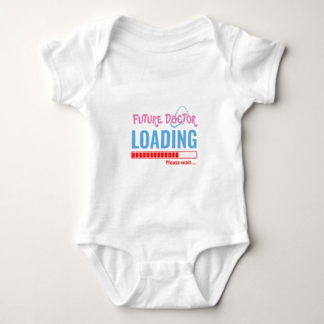 Future Doctor Loading Funny Personalised Unisex Baby Bodysuit (Front)