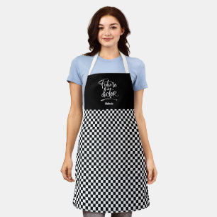 Future Doctor Med Student Personalised Chequered Apron