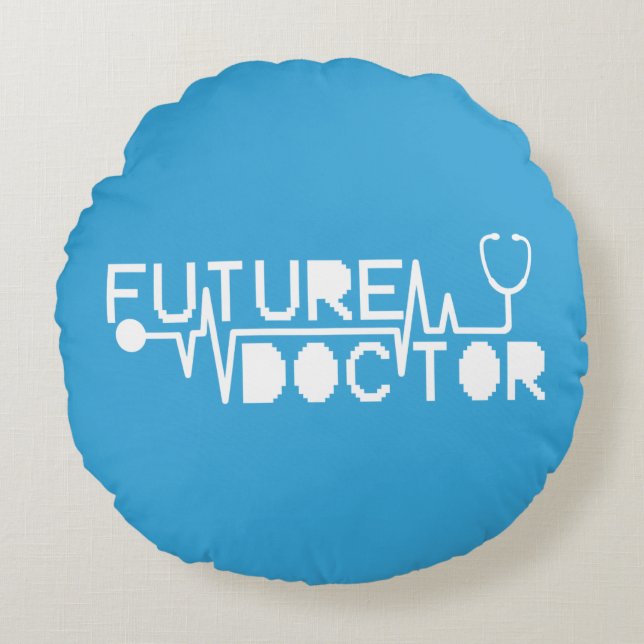 Future doctor medecine Stethoscope Round Cushion (Front)