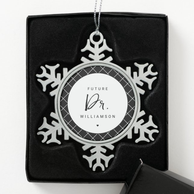 Future Doctor | Medical School Doctoral Student Snowflake Pewter Christmas Ornament (Box)