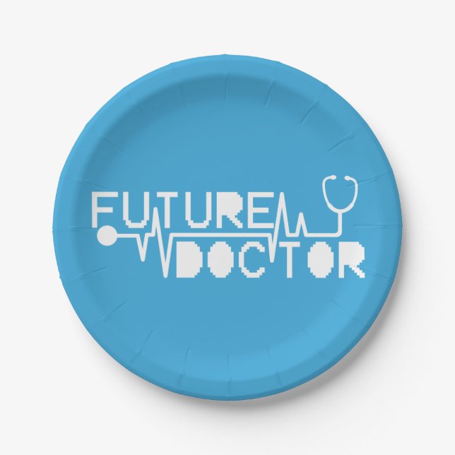 Future doctor medicine Stethoscope Paper Plate (Front)