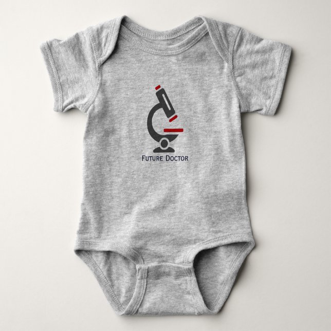 Future Doctor Microscope Design Baby Clothing Bodysuit (Front)